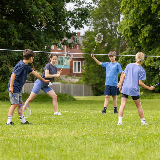 4 Player Badminton Set with Rackets and Shuttlecocks