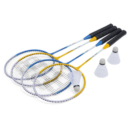 4 Player Badminton Set with Rackets and Shuttlecocks